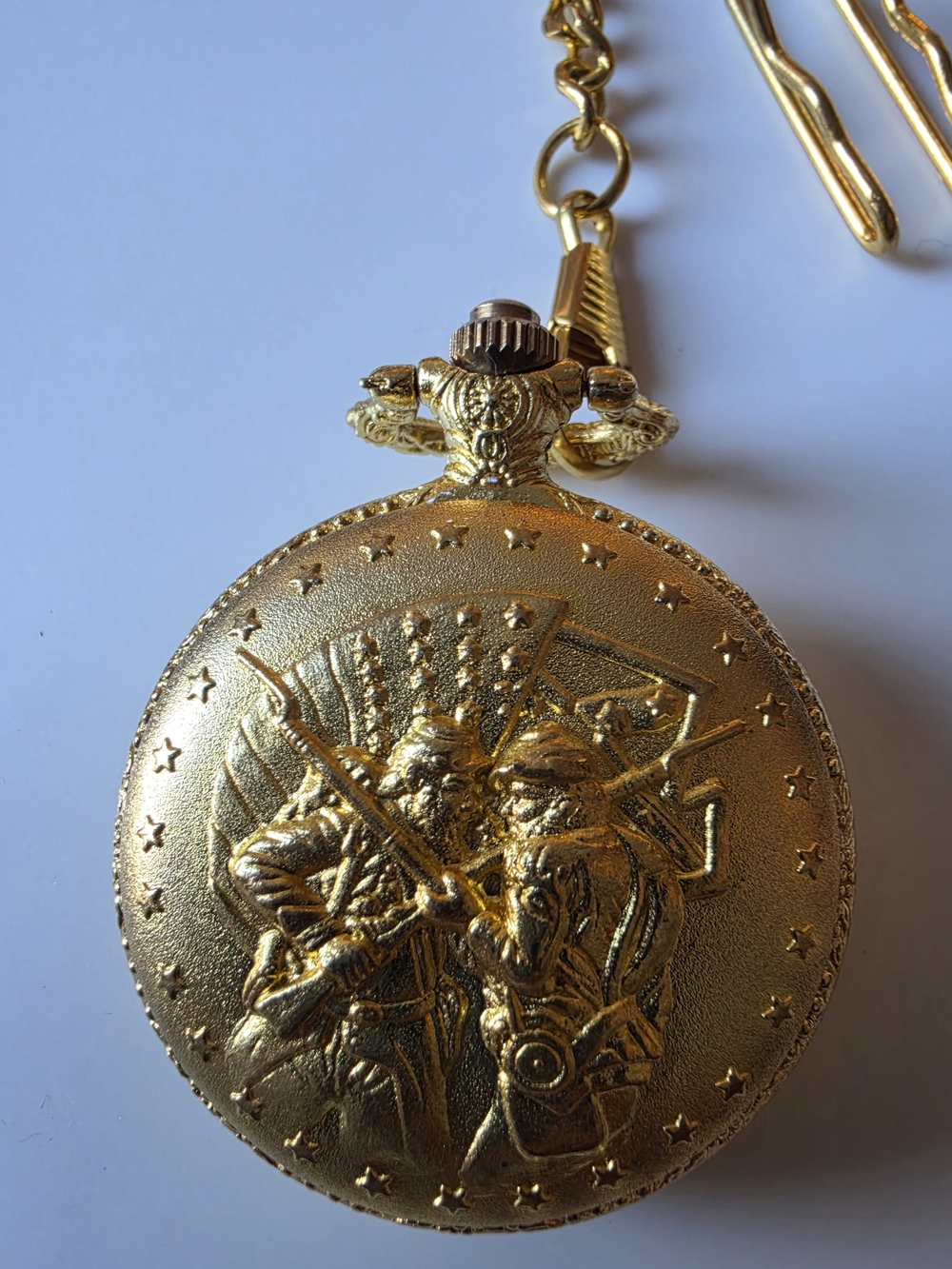 Working Gold Tone American Civil War Sesquicentennial Pocket Watch - Picture 2 of 8